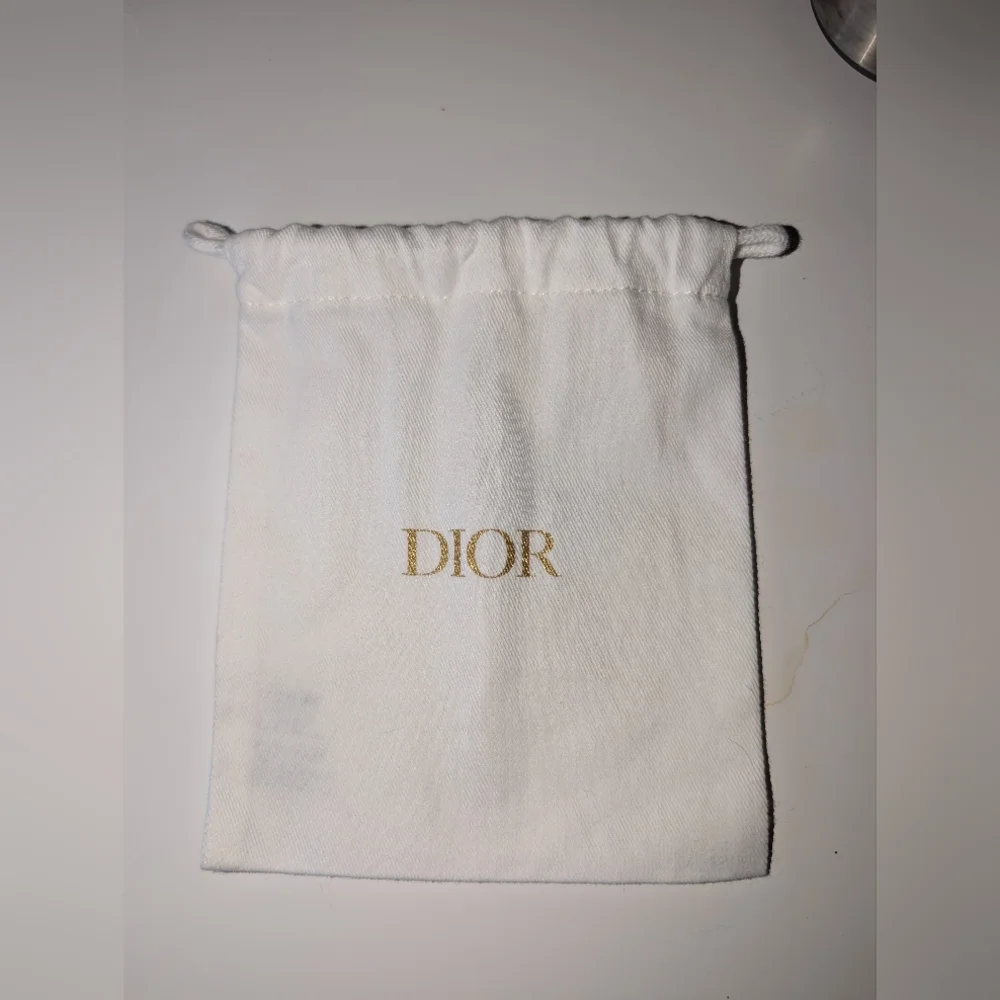 Dior White Drawstring Pouch